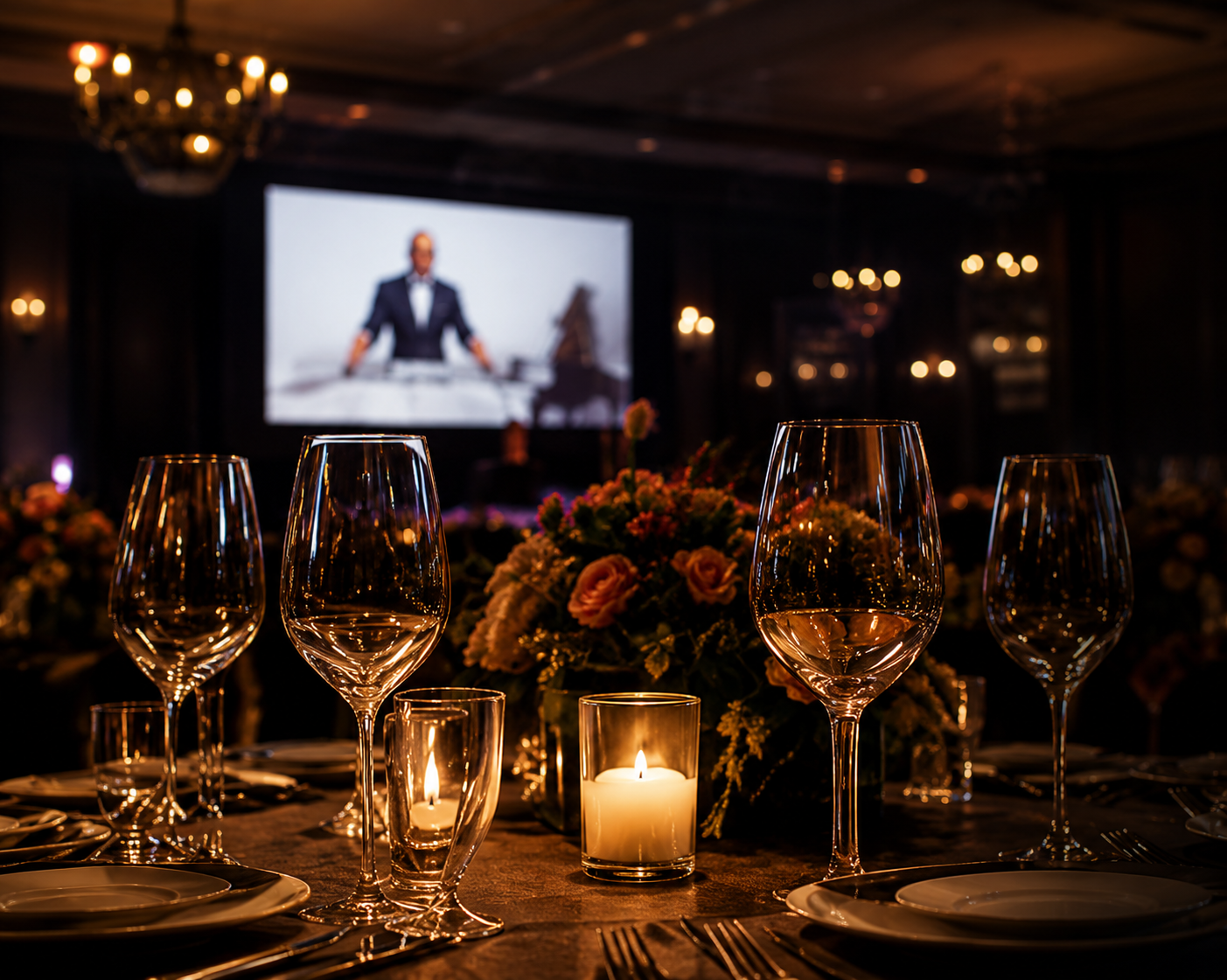 Elegant tablescape with florals
